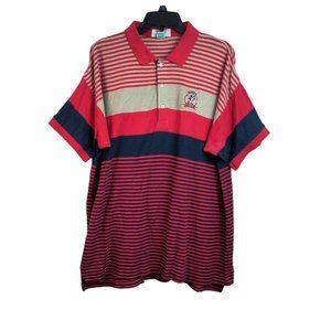 Mickey Shirt Mens XL POlo Golf Club Aureus Striped Logo Cotton Blend